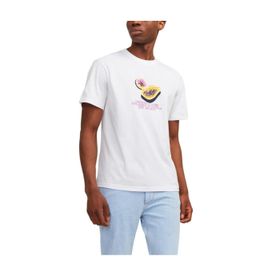 Jack & Jones Jortampa AOP Branding Tee Ss C.N SN Parlak Beyaz Erkek T-shirt