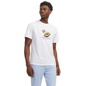 Jack & Jones Jortampa AOP Branding Tee Ss C.N SN Parlak Beyaz Erkek T-shirt