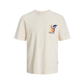 Jack & Jones Jortampa Back Tee Ss Crew Neck Sn Tereyağı Krema Erkek T-shirt