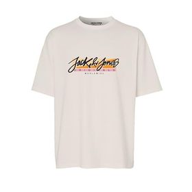 Jack & Jones Jortampa Tee Ss Crew Neck 1 FST LN Krem Rengi Erkek T-shirt