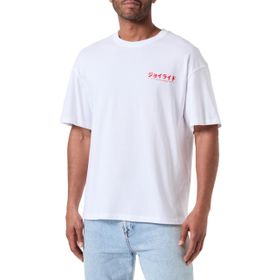 Jack & Jones Jortokyo Market Tee Ss Parlak Beyaz Baskı Kırmızı Script Bisiklet Yaka Erkek T-shirt