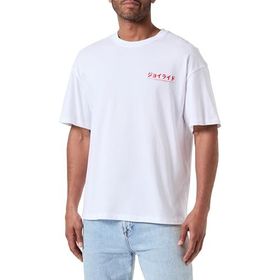 Jack & Jones Jortokyo Market Tee Ss Parlak Beyaz Baskı Kırmızı Script Bisiklet Yaka Erkek T-shirt