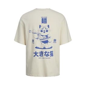 Jack & Jones Jortokyo Market Tee SS Tereyağı Krema Bisiklet Yaka Erkek T-shirt
