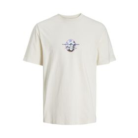 Jack & Jones Jorvalencia Chest Tee SS Crew Neck Krem Rengi Erkek T-shirt