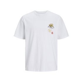Jack & Jones Jorvalencia Chest Tee Ss Crew Neck Parlak Beyaz Erkek T-shirt