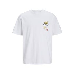 Jack & Jones Jorvalencia Chest Tee Ss Crew Neck Parlak Beyaz Erkek T-shirt