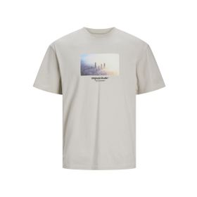 Jack & Jones Jorvesterbro Picture Tee Ss Crew Neck Sn Moonbeam Erkek T-shirt