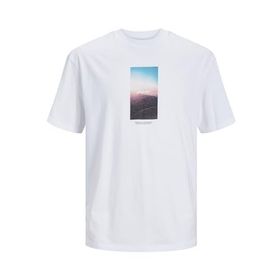 Jack & Jones Jorvesterbro Picture Tee Ss Crew Neck Sn Parlak Beyaz Erkek T-shirt