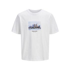 Jack & Jones Jorvesterbro Picture Tee Ss Crew Neck Sn Parlak Beyaz Erkek T-shirt