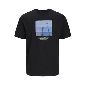 Jack & Jones Jorvesterbro Picture Tee Ss Crew Neck SN Siyah Erkek T-shirt