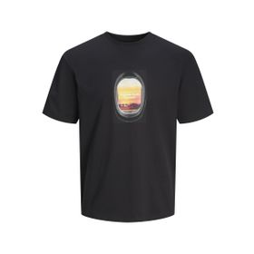 Jack & Jones Jorvesterbro Picture Tee Ss Crew Neck SN Siyah Erkek T-shirt