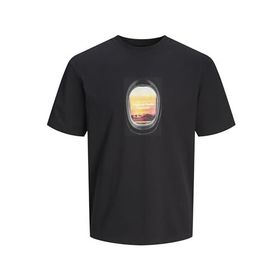 Jack & Jones Jorvesterbro Picture Tee Ss Crew Neck SN Siyah Erkek T-shirt