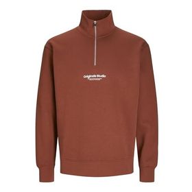 Jack & Jones Jorvesterbro Sweat Quarter Zip Hn Noos Kahverengi Erkek Sweatshirt