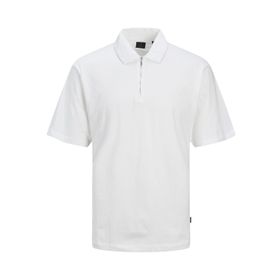 Jack & Jones Jprblaholst Ss Zip Parlak Beyaz Polo Erkek T-shirt