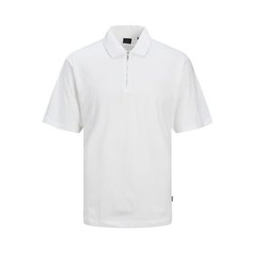 Jack & Jones Jprblaholst Ss Zip Parlak Beyaz Polo Erkek T-shirt