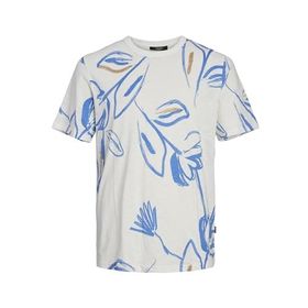 Jack & Jones Jprblapalma AOP Ss Tee Crew Neck Sn Cloud Dancer Erkek T-shirt