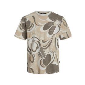 Jack & Jones Jprblapalma Aop SS Tee Crew Neck SN Koyu Bej Erkek T-shirt