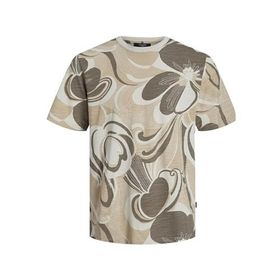 Jack & Jones Jprblapalma Aop SS Tee Crew Neck SN Koyu Bej Erkek T-shirt