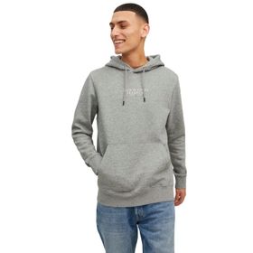 Jack & Jones Jprbluarchie Sweat Hood Noos Gri Melanj Erkek Sweatshirt