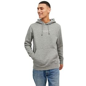 Jack & Jones Jprbluarchie Sweat Hood Noos Gri Melanj Erkek Sweatshirt