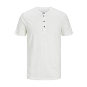 Jack & Jones Jprblunixs Henley Ss Tee SN Cloud Dancer Erkek T-shirt