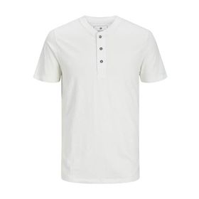 Jack & Jones Jprblunixs Henley Ss Tee SN Cloud Dancer Erkek T-shirt
