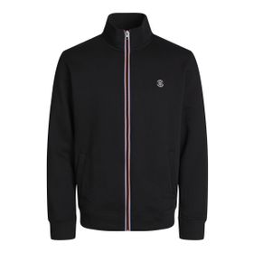 Jack & Jones Jprblurubber Sweat Zip Cardigan Prau23 Siyah Erkek Sweatshirt