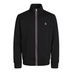 Jack & Jones Jprblurubber Sweat Zip Cardigan Prau23 Siyah Erkek Sweatshirt