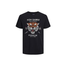 Jack & Jones JPRBLUTIGER TEE CREW NECK PRSP23 Bisiklet Yaka Düz Siyah Erkek T-shirt