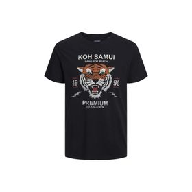 Jack & Jones JPRBLUTIGER TEE CREW NECK PRSP23 Bisiklet Yaka Düz Siyah Erkek T-shirt