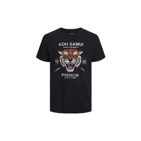 Jack & Jones JPRBLUTIGER TEE CREW NECK PRSP23 Bisiklet Yaka Düz Siyah Erkek T-shirt