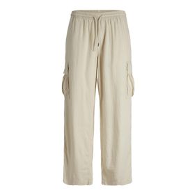 Jack & Jones Jpstbill Jjnate Linen Blend Cargo Jog SN Bej Erkek Kargo Pantolon