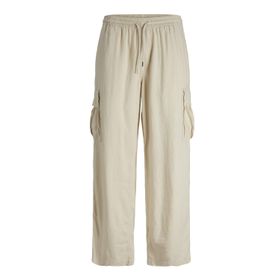 Jack & Jones Jpstbill Jjnate Linen Blend Cargo Jog SN Bej Erkek Kargo Pantolon