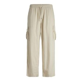 Jack & Jones Jpstbill Jjnate Linen Blend Cargo Jog SN Bej Erkek Kargo Pantolon