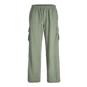 Jack & Jones Jpstbill Jjnate Linen Blend Cargo Jog SN Koyu Yeşil Erkek Kargo Pantolon