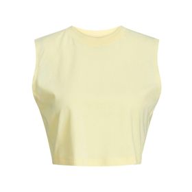 Jack & Jones Jxalvira Slim Sl Crop Every Tee JRS SN Sarı Bej Kadın T-shirt