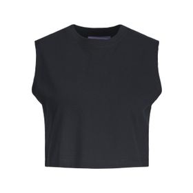 Jack & Jones Jxalvira Slim Sl Crop Every Tee JRS SN Siyah Kadın T-shirt