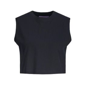 Jack & Jones Jxalvira Slim Sl Crop Every Tee JRS SN Siyah Kadın T-shirt