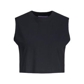 Jack & Jones Jxalvira Slim Sl Crop Every Tee JRS SN Siyah Kadın T-shirt