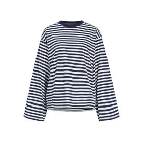 Jack & Jones Jxamalie Rlx Ls Stripe Tee JRS Lacivert Kadın T-shirt