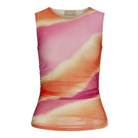Jack & Jones Jxandrea Sl Mesh Top WVN Soluk Turuncu Kadın T-shirt