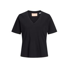 Jack & Jones Jxannie Reg Vneck SS TEE JRS Siyah Kadın T-shirt