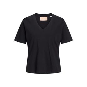 Jack & Jones Jxannie Reg Vneck SS TEE JRS Siyah Kadın T-shirt