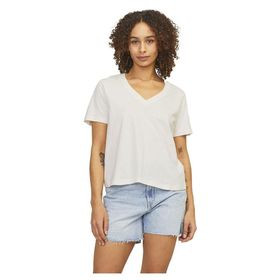 Jack & Jones Jxannie Reg Vneck SS TEE JRS Vanilya Rengi Kadın T-shirt