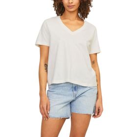 Jack & Jones Jxannie Reg Vneck SS TEE JRS Vanilya Rengi Kadın T-shirt