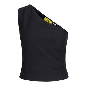 Jack & Jones Jxannika One Should Siyah Linen Blend Top WVN Kadın T-shirt