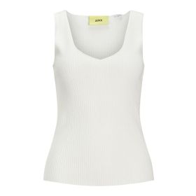 Jack & Jones Jxdevi Tight Top Knit Kirli Beyaz Kadın T-shirt