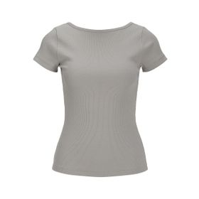 Jack & Jones Jxfinley STR Rib Top JRS Gri Kadın T-shirt