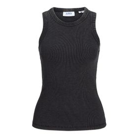 Jack & Jones Jxforest STR SL Wash RIB TOP JRS Siyah Kadın T-shirt