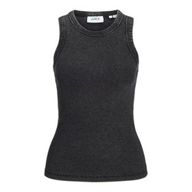 Jack & Jones Jxforest STR SL Wash RIB TOP JRS Siyah Kadın T-shirt